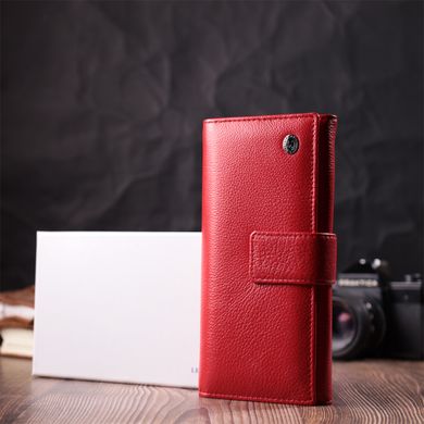 Жіночий гаманець на чотири відділення для купюр з натуральної шкіри ST Leather 22549 Червоний