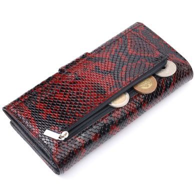 Женский стильный кошелек из натуральной фактурной кожи под змею KARYA 21030 Разноцветный