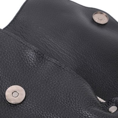 Жіноча шкіряна сумка із трикутним клапаном Vintage 22254 Чорна