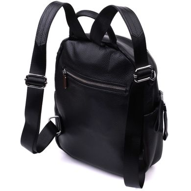 Шкіряний жіночий рюкзак з функцією сумки Vintage 22567 Чорний