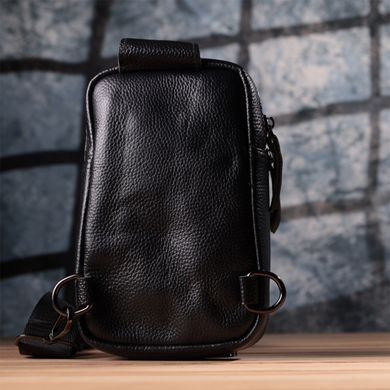 Небольшая слинг сумка для мужчин из натуральной кожи Vintage sale_15105 Черный
