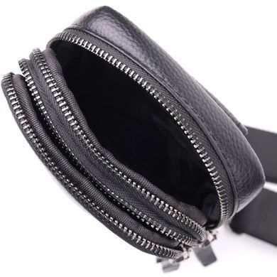 Небольшая слинг сумка для мужчин из натуральной кожи Vintage sale_15105 Черный