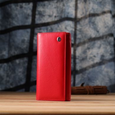 Яркий женский кошелек на магнитах из натуральной кожи ST Leather 23114 Красный