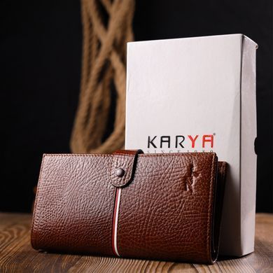 Оригінальний клатч із натуральної шкіри KARYA 21180 Коричневий