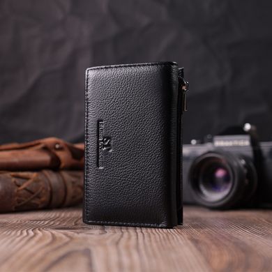 Шкіряний жіночий гаманець у три додавання ST Leather 22488 Чорний