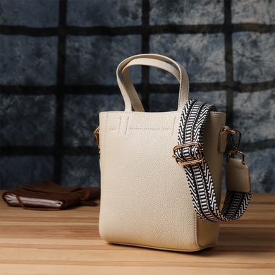 Сумка для женщин из натуральной кожи с модным трапециевидным кроем Vintage 22917 Белый