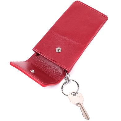 Яскрава жіноча ключниця футляр із натуральної шкіри GRANDE PELLE 22569 Червоний