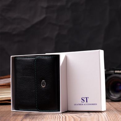 Женский оригинальный кошелек среднего размера из натуральной кожи ST Leather 19500 Черный