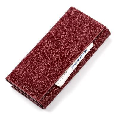 Кошелек женский STINGRAY LEATHER 18097 из натуральной кожи морского ската Бордовый