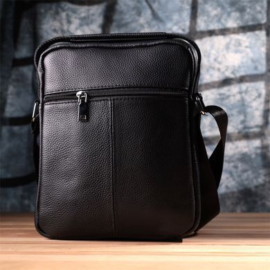 Удобная вертикальная сумка для мужчин из натуральной кожи Vintage sale_15115 Черный