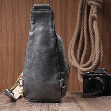 Модна сумка через плече в модному кольорі з екошкіри Vintage 22792 Сірий