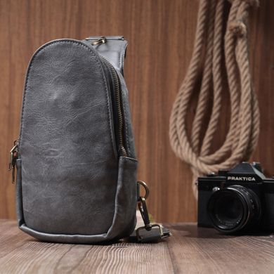 Модна сумка через плече в модному кольорі з екошкіри Vintage 22792 Сірий