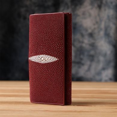 Кошелек женский STINGRAY LEATHER 18097 из натуральной кожи морского ската Бордовый