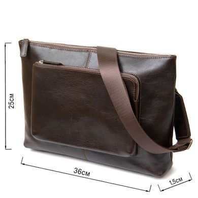 Кожаная мужская прямоугольная сумка для ноутбука GRANDE PELLE 11438 Коричневый