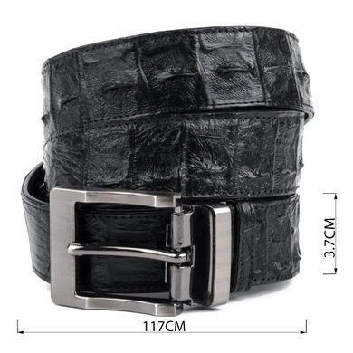 Ремінь класика з натуральної шкіри крокодила CROCODILE LEATHER 18018 Чорний