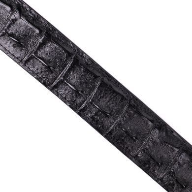 Ремінь класика з натуральної шкіри крокодила CROCODILE LEATHER 18018 Чорний