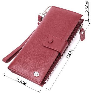 Вертикальний жіночий гаманець-клатч із натуральної шкіри ST Leather 22535 Бордовий