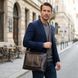 Кожаная мужская прямоугольная сумка для ноутбука GRANDE PELLE 11438 Коричневый