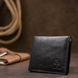Кожаное мужское глянцевое портмоне GRANDE PELLE 11554 Черный
