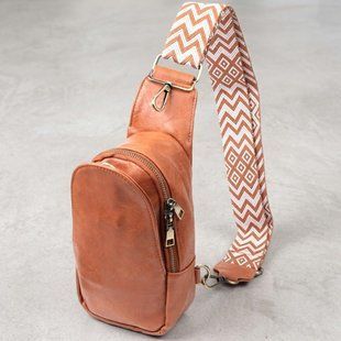 Интересная сумка через плечо в модном цвете из экокожи Vintage 22793 Рыжий