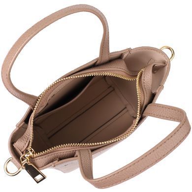 Женская сумка из натуральной кожи в форме трапеции Vintage 22918 Бежевый
