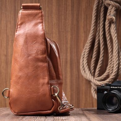 Цікава сумка через плече в модному кольорі з екошкіри Vintage 22793 Рудий