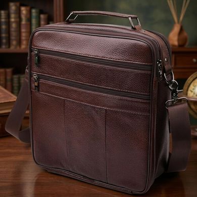 Сумка чоловіча з ручкою для перенесення в руці з натуральної шкіри Vintage 23030 Коричневий