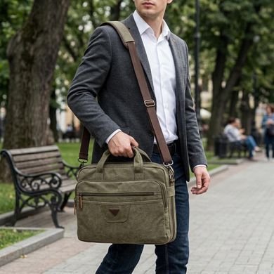 Сумка текстильная для ноутбука Vintage 20185 Зеленая