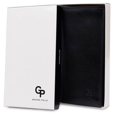 Вертикальное кожаное портмоне унисекс GRANDE PELLE 11556 Синий