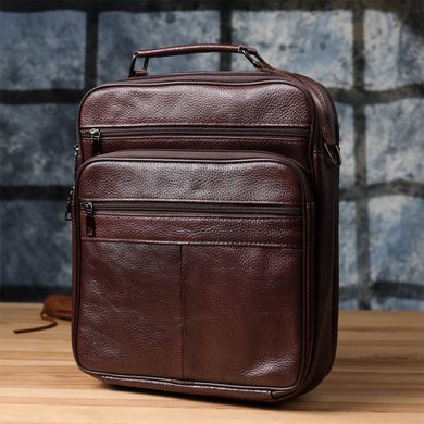 Сумка чоловіча з ручкою для перенесення в руці з натуральної шкіри Vintage 23030 Коричневий