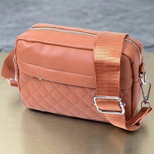 Женская сумка кросс-боди с монетницей из экокожи Vintage 22795 Рыжий