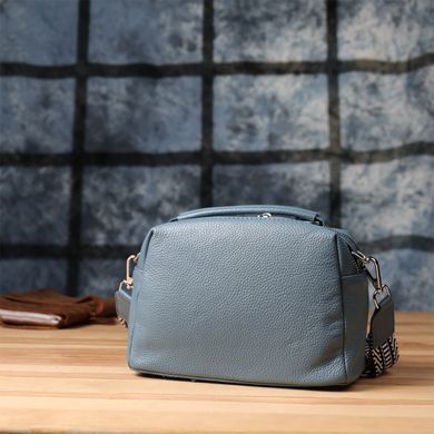 Женская сумка с двумя секциями из натуральной кожи Vintage 22920 Голубой