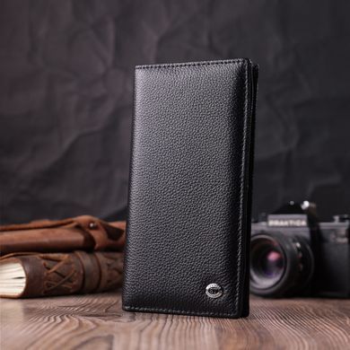 Женский вертикальный кошелек на магнитах из натуральной кожи ST Leather 22538 Черный