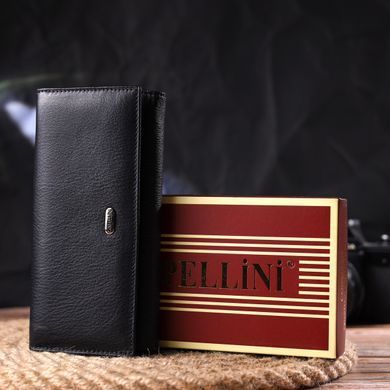 Класичний жіночий гаманець із натуральної шкіри CANPELLINI 21657 Чорний
