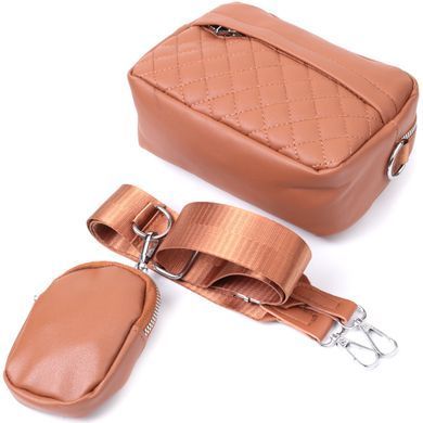 Жіноча сумка крос-боді з монетницею з екошкіри Vintage 22795 Рудий
