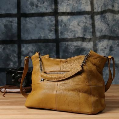 Практичная женская сумка из натуральной кожи Vintage 22991 Желтый