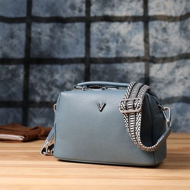 Женская сумка с двумя секциями из натуральной кожи Vintage 22920 Голубой