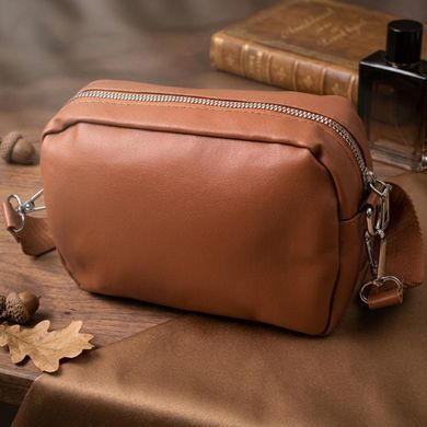Женская сумка кросс-боди с монетницей из экокожи Vintage 22795 Рыжий