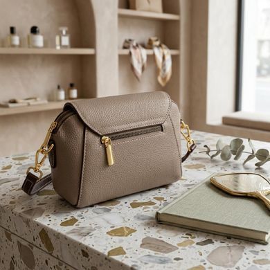 Стильна жіноча компактна сумка з натуральної шкіри Vintage 22267 Бежева
