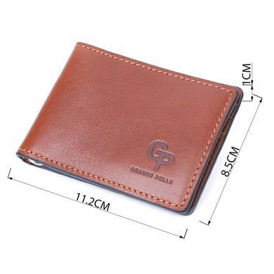 Удобный кожаный зажим для денег GRANDE PELLE 11636 Коричневый