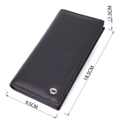 Женский вертикальный кошелек на магнитах из натуральной кожи ST Leather 22538 Черный