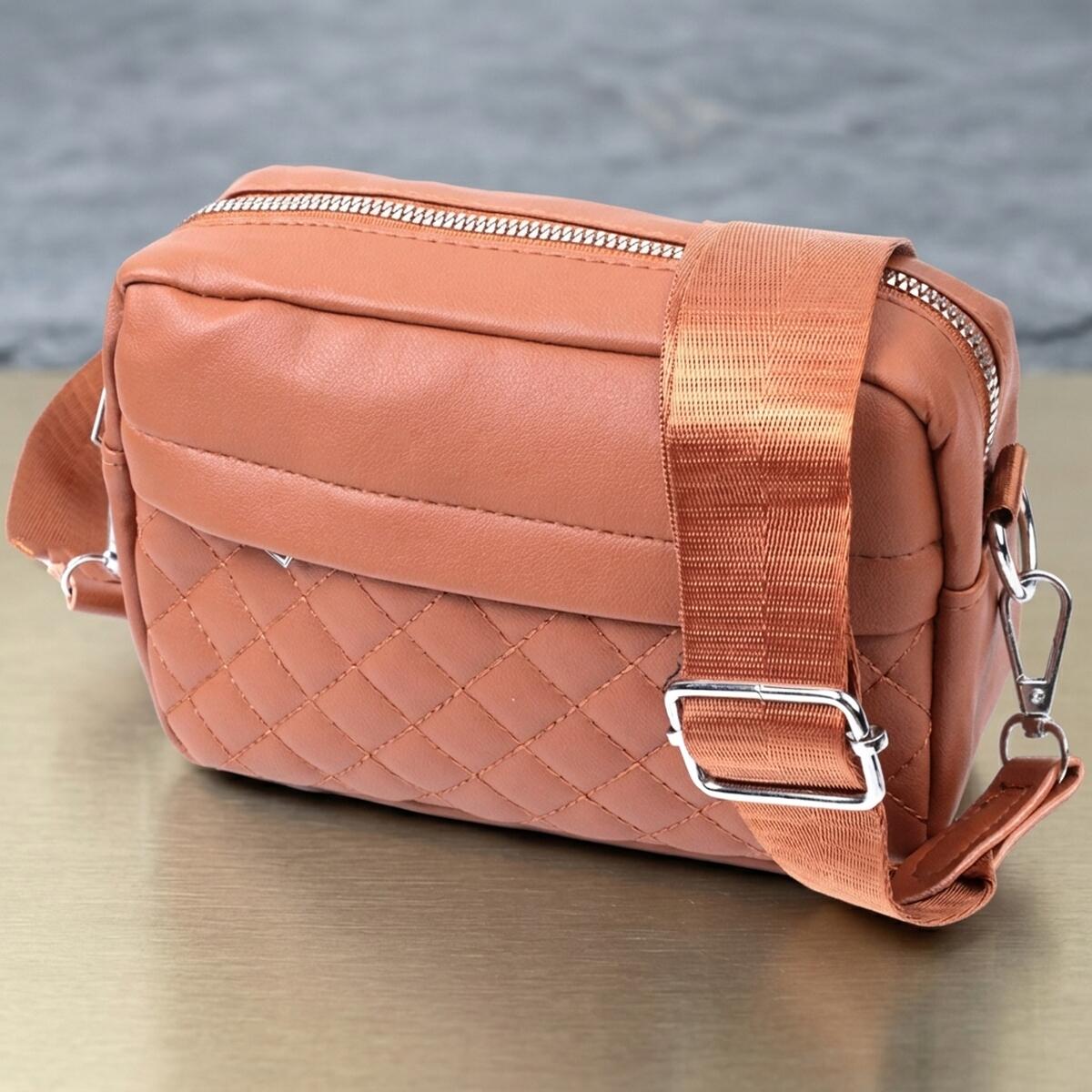 Жіноча сумка крос-боді з монетницею з екошкіри Vintage 22795 Рудий