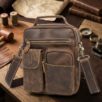 Сумка чоловіча Crazy horse Vintage 14692 Коричнева