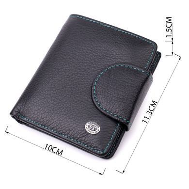 Шкіряний стильний гаманець з монетницею зовні ST Leather 19454 Чорний