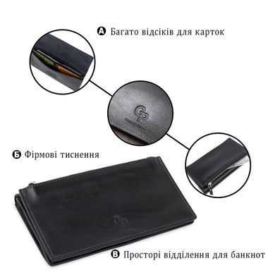 Практичное стильное портмоне унисекс GRANDE PELLE 11558 Черный