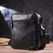 Стильная мужская сумка из натуральной зернистой кожи 21398 Vintage Черная