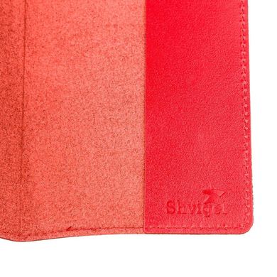 Кожаная обложка на паспорт с надписью SHVIGEL 13975 Красная