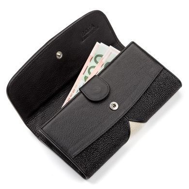 Кошелек женский STINGRAY LEATHER 18103 из натуральной кожи морского ската Черный