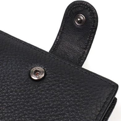 Горизонтальный мужской бумажник из натуральной кожи Vintage sale_15019 Черный