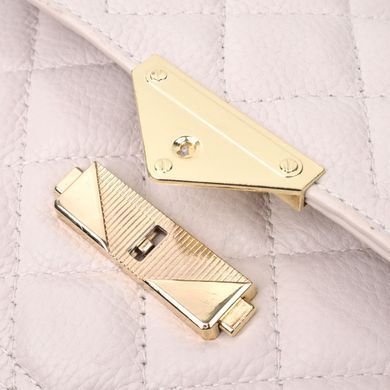 Утонченная женская сумка с оригинальной защелкой из натуральной кожи Vintage 22672 Белая
